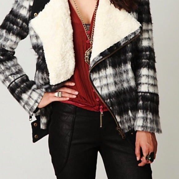 Free People Plaid Sherpa Jacket - Picture 2 of 8